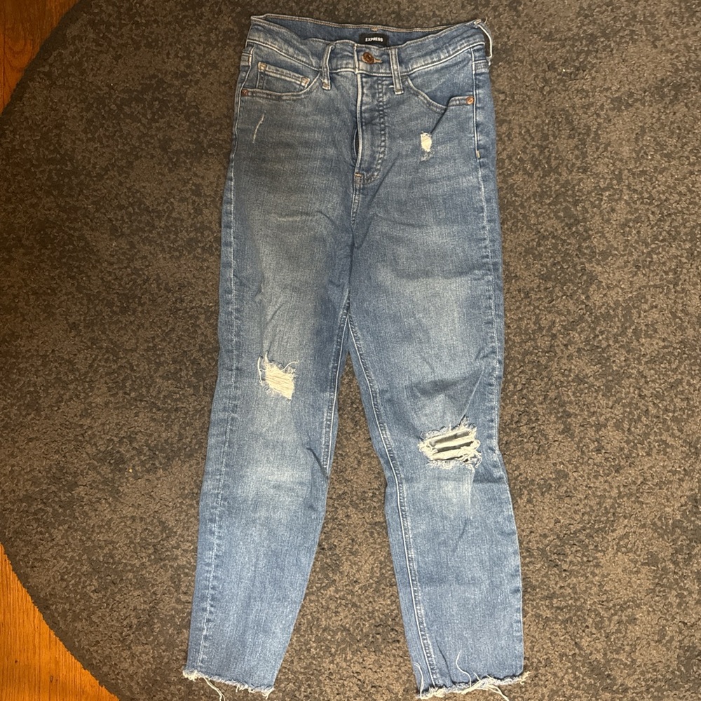 Express Distressed Blue Jeans